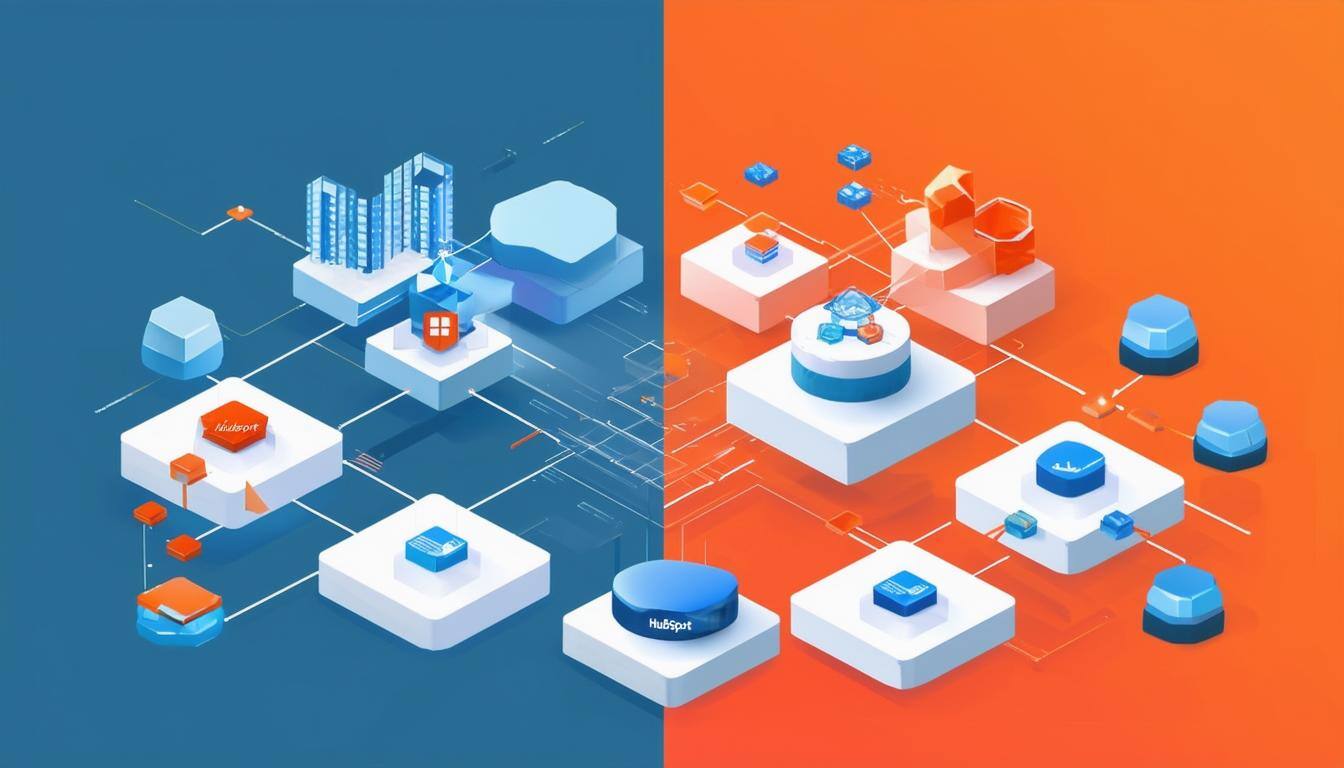 An image contrasting HubSpot and Salesforce data architecture.